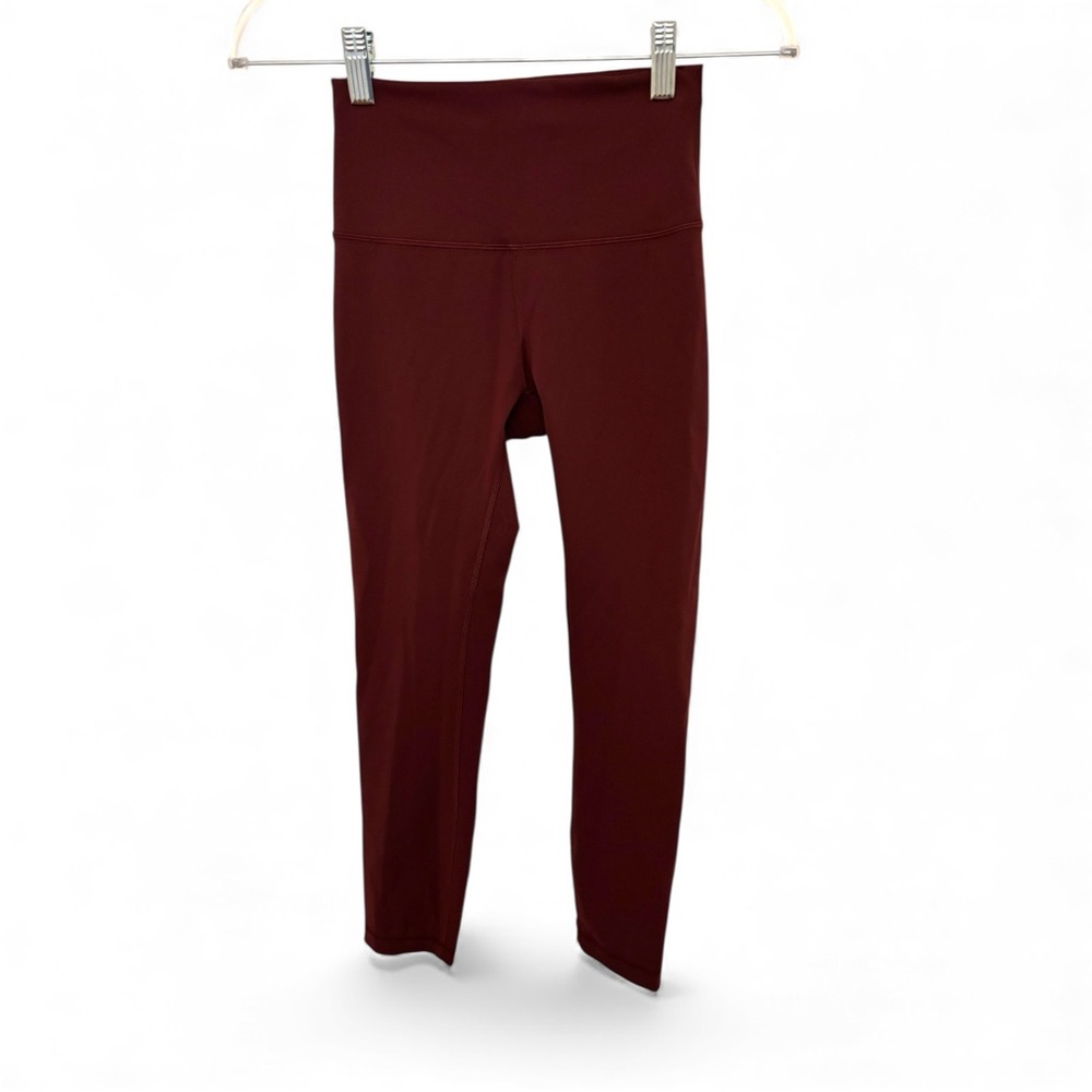 Lululemon Wunder Train High-Rise Crop 23” Burgandy Women’s Size 4 - Picture 2 of 8